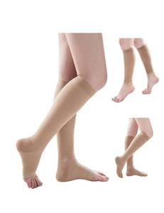 lot 53388 image: FACTORY SEALED - ZCLIKE Medical Compression socks Open Toe 20-30mmHg,Unisex, Superior Support for Varicose Veins, Edema, DVT.Nurses, Marathon Runners, Prolonged Standing, Sedentary & Active Lifestyles - 4XL