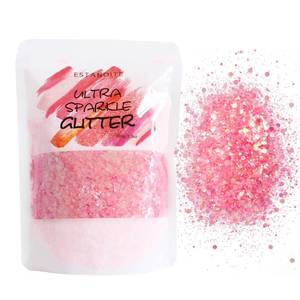 lot 53391 image: FACTORY SEALED - 100g Iridescent Chunky Glitter, Craft Glitters for Arts & Crafts, Cosmetic Chunky Mixed Glitter, Body Glitter for Makeup, Face, Hair, Lips, Nails, Festival (Baby Pink)
