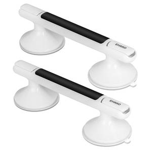 lot 53402 image: FACTORY SEALED - EHRRD A Pair(Two) Suction Cup Bathroom Grab Bar with Black Accent - Secure Safety Handle for Bathtubs and Showers, Non-Slip Shower Handrail for Seniors and Elderly, No Drilling Required (Black) - Retail $20