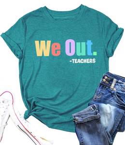 lot 53411 image: FACTORY SEALED - PECHAR Last Day of School Teacher Shirt Schools Out for Summer Tshirt Summer Holiday Short Sleeve Shirt Tops