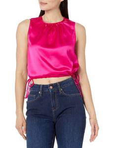 lot 53425 image: FACTORY SEALED - The Drop Womens Tanya Shirred Neck Bubble Tank, Hot Pink, S