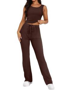 lot 53479 image: FACTORY SEALED - Bloggerlove Womens 2 Piece Outfits Summer Top and Pants Sets Trendy Matching Loungewear 2024 Lounge Tracksuits Fashion