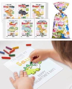 lot 53509 image: FACTORY SEALED - JMHACHY 30 Pack Valentines Cards for Kids School with Foam Dinosaur Classroom Exchange Prize Gifts Valentines Cards for Boys Girls Party Favors