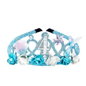 lot 53526 image: FACTORY SEALED - Vovii 5th Birthday Tiara for Girls Mermaid Dazzling Pearls Headband for Little Girls Blue Mermaid Princess Tiara Seashell Supplies for Birthday Party Decorations