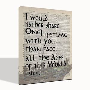 lot 53530 image: FACTORY SEALED - LOTR Gifts, Framed LOTR Poster, Gift for LOTR Decor, I Would Rather Share One Lifetime - Arwen, LOTR Merch, LOTR Birthday Decor, Lord of the Rings Poster, LOTR Canvas Wall Art Decor 6x8 inch