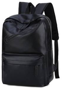 lot 53532 image: (UNUSED) Leather Backpack 16.1 inch Laptop Bag Travel Casual Computer Backpack College Business Work Shoulder Bags (Black)