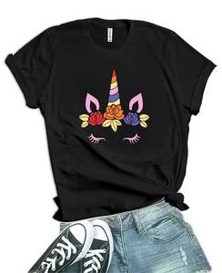 lot 53565 image: FACTORY SEALED - DISC Black Womens Unicorn Shirt - Unicorn Gifts for Women 40021016-AB  Black, XXL