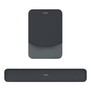 lot 53586 image: MOSISO Wrist Rest Support for Mouse Pad&Keyboard Set, Rectangular Ergonomic Mousepad Non-Slip Base HomeOffice Pain Relief&Easy Typing Pad with Neoprene Cloth&Raised Curved Memory Foam, Slate Gray - Retail $20
