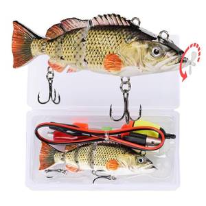 lot 53592 image: Robotic Swimming Fishing Electric Lures 5.12 USB Rechargeable LED Light Wobbler Multi Jointed Swimbaits Hard Lures Fishing Tackle (Common Shad1(Upgrade 2023))