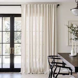 lot 53595 image: jinchan Extra Long Linen Blend Curtains 108 inch Length 1 Panel Extra Long for Sliding Door, Light Filtering 100 inch Extra Wide Drape with Rod Pocket Back Tab(100W x 108L, Ecru)