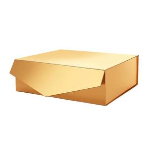 lot 53596 image: PACKHOME Large Gift Box with Lid 13.5x9x4.1 Inches, Sturdy Collapsible Gift Box with Magnetic Closure (Glossy Gold)
