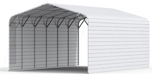 lot 4105 image: Unused KJ 20ft X 30ft Metal Garage - K2030 - Cream