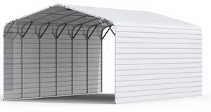 lot 4106 image: Unused KJ 20ft X 30ft Metal Garage - K2030 - Cream