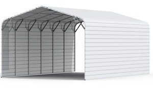 lot 4107 image: Unused KJ 20ft X 30ft Metal Garage - K2030 - Cream
