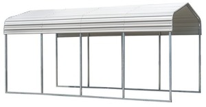 lot 4091 image: Unused KJ 11ft x 19ft Single All Steel Heavy Duty Carport - K1119 - Cream