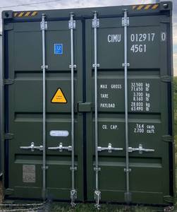 lot 78 image: 2025 One Way Use - 40 Long High Cube Container with Double Rear Doors w Lockbox - Used One Time To Ship To Mother Road Auctions & Sales -Weather, Rodent & FireproofDelivery Available - Rollback or Straight Bed Green CIMU0129170