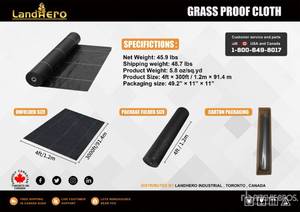 lot 3988 image: Unused 2025 LandHonor Grass Proof Cloth 4ft x 300ft - GrassWeed Barrier For Gardens, Walkways, Driveways & More