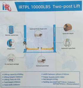 lot 4349 image: Unused IRTPL Blue 10000 Pound Electric Control Two Post Lift