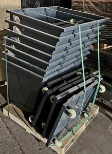 lot 4238 image: Lot of 7 - Unused 2025 SDLanch IRDH Rolling Industrial Dump Hoppers - Hydraulic Dumping - Quick-Attach Compatible w Loaders - Heavy-Duty Steel Construction