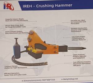 lot 4305 image: Unused 2025 Industrial-Grade Hydraulic BreakerHammer Attachment Designed for Mini Excavators - 35mm Chisel