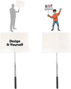 lot 7861 image: Parades Slogan Poles with White Board, Answer Paddle Signs