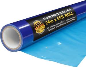 lot 7872 image: Dura-Gold Floor Protection Film, 24 x 50 Roll, Clear Plastic