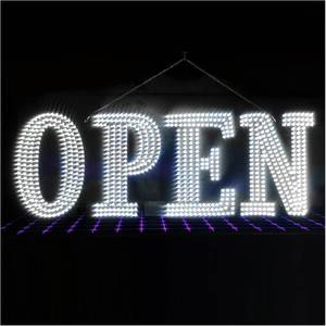 lot 7881 image: $120 48x17 Super Bright LED Open Sign for Business, Retail, Shop