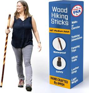 lot 7891 image: Rustic Wooden Walking Sticks for Hiking - Handcrafted Sticks