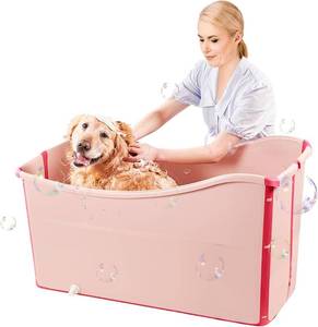lot 7899 image: $110 48.4Gal Foldable Dog Bathtub, Insulated, Non-Slip, Pink