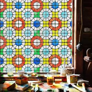lot 7909 image: 3D Stained Glass Window Film, Privacy 23.6inch x 35.4inch