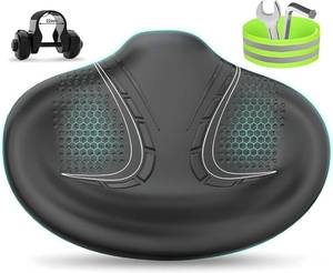 lot 7922 image: BLUEWIND Noseless Bike Seat, Wide Saddle with Backrest Design
