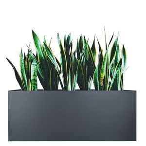 lot 7926 image: $150 Galvanized Steel Planter, 38  15  15IN, Black for Outdoors