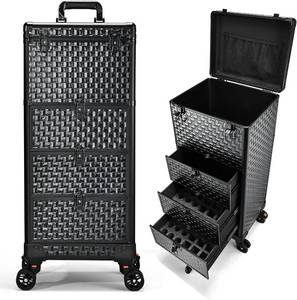 lot 7938 image: $140 Salon Cart 3-Drawer Trolley with Wheels for Makeup & Hair