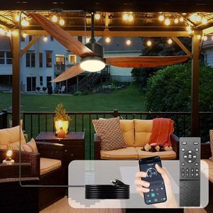 lot 7956 image: $100 Depuley 52 Inch Outdoor Fan Lights & Remote, Waterproof Patio.