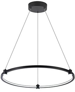 lot 7961 image: $104 Modern LED Pendant Light Dimmable 23.6 Black Ring Light