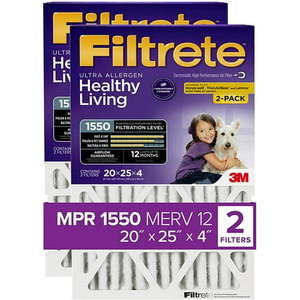 lot 7964 image: $59 Filtrete Ultra Allergen Reduction Filter 20 x 25 x 4, 2-Pack