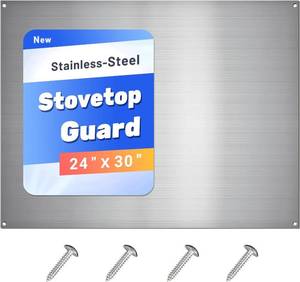 lot 7967 image: Stainless Steel Stove Backsplash 24x30, 0.0276 Thick