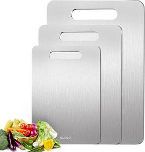 lot 7968 image: $90 3 Pack Titanium Cutting Board, 100% Pure Titanium (MLXL)