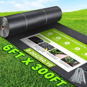 lot 7979 image: $90 6x300FT Weed Barrier Fabric, 3.2oz Woven Geotextile