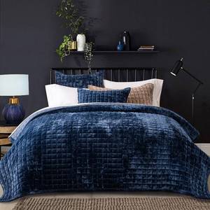 lot 7981 image: $90 RECYCO Velvet Quilt Set King Size, Lightweight Comforter Set