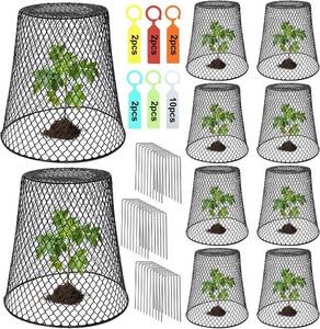 lot 7982 image: Nine Pcs Chicken Wire Cloche Plant Covers 9.13 9.13 in