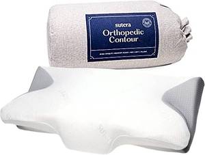lot 7990 image: $60 SUTERA - Orthopedic Pillow for Neck, Shoulder & Back Pain Relief
