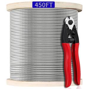 lot 7993 image: $58 450FT 18 T316 Steel Cable for Deck Railing, Includes Cutter