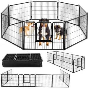 lot 8008 image: $70 BestPet 24 inch Dog Playpen 8 Panels Metal Pen with Doors, Black
