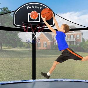 lot 8016 image: $57 Trampoline Basketball Hoop, Fits 25mm StraightCurved Pole.