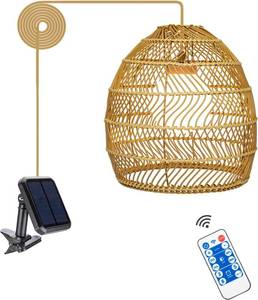 lot 8025 image: $100 Outdoor Solar Pendant Lantern with Remote for PorchGarden