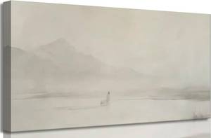 lot 8027 image: $50 Jesus Leaves The 99 Sheep Canvas Wall Art, Beige Print, 32x16in