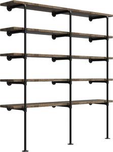 lot 8042 image: $131 (77Tall,14Deep,3pcs) Industrial Retro Wall Mount Shelf