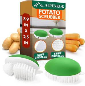 lot 8061 image: 2 Pcs Potato Scrubber Brush 2.3 x 3.9 Ergonomic, Versatile Brush