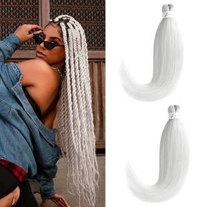 lot 8065 image: White Braiding Hair Extensions 26 Inch for Box Braids Crochet